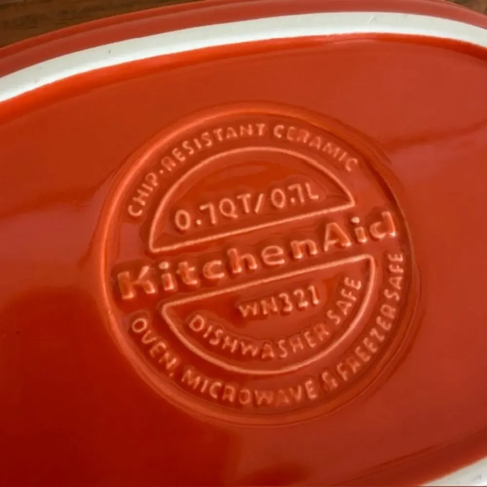 KitchenAid Orange .7qt and .3qt Chip-Resistant Ceramic Casserole Dishes